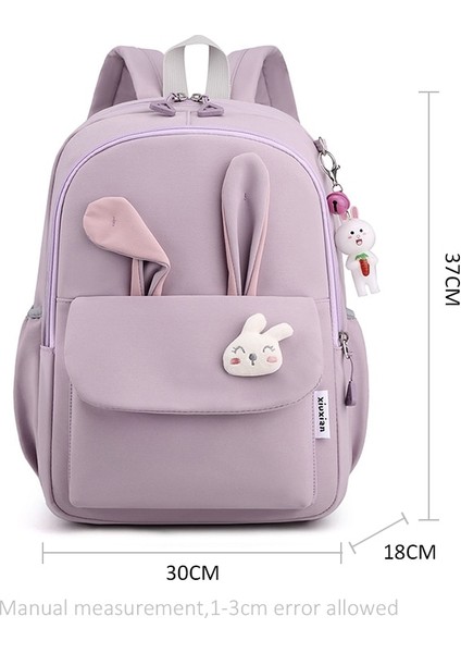 Mor Pembe Okul Sırt Çantası Kızlar Için Sevimli Tavşan Kitap Çantaları Su Geçirmez Hafif Okul Çantaları Öğrenci Sırt Çantaları Genç Okul Çantaları (Yurt Dışından)
