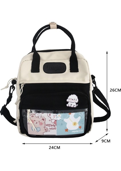 Kawaii Kadın Omuzdan Askili Çanta Tiki Tarzı Büyük Kapasiteli Çok Fonksiyonlu Sırt Çantası Genç Kız Karikatür Su Geçirmez Laptop Çantaları (Yurt Dışından)