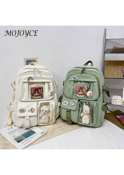 Kawaii Kadın Omuzdan Askili Çanta Tiki Tarzı Büyük Kapasiteli Çok Fonksiyonlu Sırt Çantası Genç Kız Karikatür Su Geçirmez Laptop Çantaları (Yurt Dışından) indirimleri