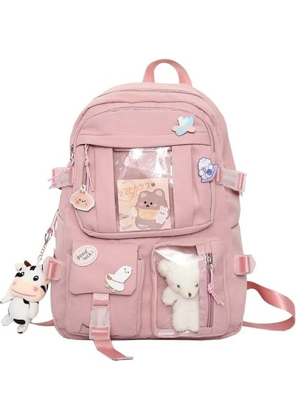 Popüler Pembe Mor Renk Kız Lisesi Öğrenci Sırt Çantaları (Yurt Dışından)