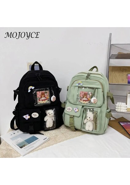 Kawaii Kadın Omuzdan Askili Çanta Tiki Tarzı Büyük Kapasiteli Çok Fonksiyonlu Sırt Çantası Genç Kız Karikatür Su Geçirmez Laptop Çantaları (Yurt Dışından) fırsatları