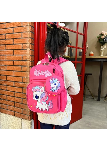 Karikatür Okul Sırt Çantası Öğrenci Için Unicorn Tavşan Baskı Okul Çantası Erkek Kız Anaokulu Bebek Çocuk Sırt Çantası ile Bozuk Para Cüzdanı (Yurt Dışından) indirimleri