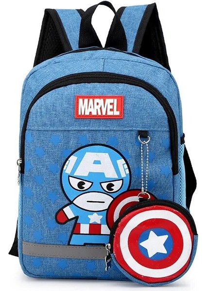 Marvel Çocuklar Sırt Çantaları Boys Için Okul Öncesi Çocuk Kaptan Amerika Örümcek Erkekler Desen Okul Çantaları Genç Hafif Sevimli Sırt Çantası (Yurt Dışından)