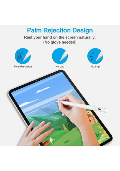 Apple Ipad Mini 6 Pencil Styluspencil  Mıklatıslı  Avuç Içi Red Eğim Özellikli Çizim Kalemi