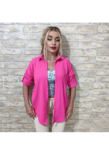 Bürümcük Kumaş Oversıze Gömlek