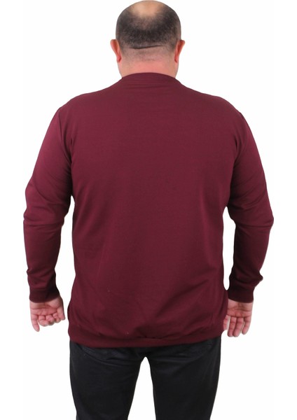 Mocgrande Büyük Beden Sıfır Yaka Classic Sweat 23216 Murdum modelleri