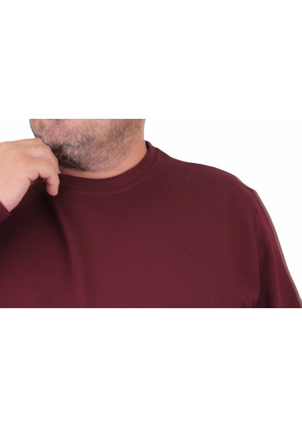 Mocgrande Büyük Beden Sıfır Yaka Classic Sweat 23216 Murdum fırsatları