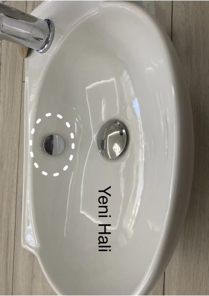 YT314 Üniversal Sreamik Lavabo Su Taşma Delik Yüzüğü Krom Renk