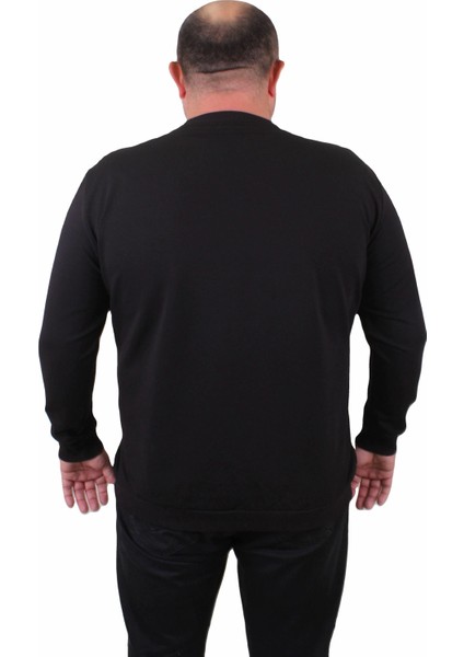 Mocgrande Büyük Beden Sıfır Yaka Classic Sweat 23216 Sıyah modelleri