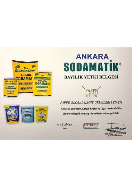 Ankara Sodamatik Kireç Önleyici ve Beyazlatıcı 500 Gr (Tüller - Beyazlar - Renkliler)