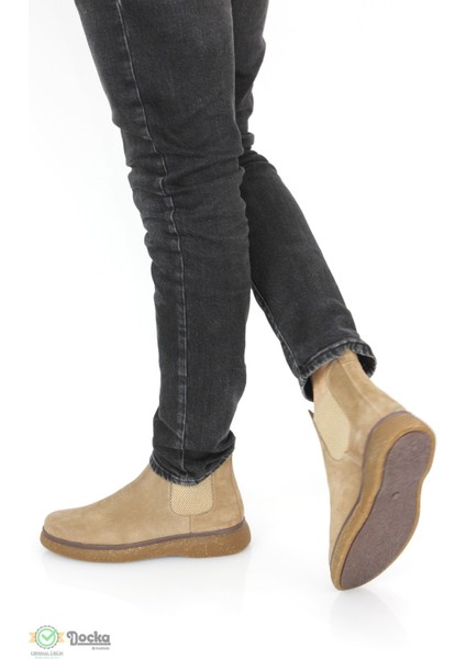 Erkek Deri Lastikli Süet Chelse Bot ER23/BT905 modelleri
