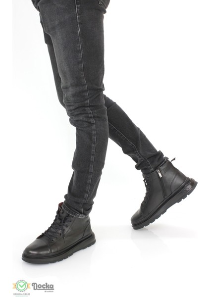 Erkek Yumuşak Deri Kalın Taban Fermuarlı Spor Tarz Bot MR24/BT8473