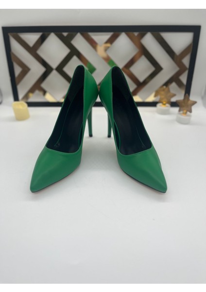 Kadın Yeşil Stiletto Ayakkabı