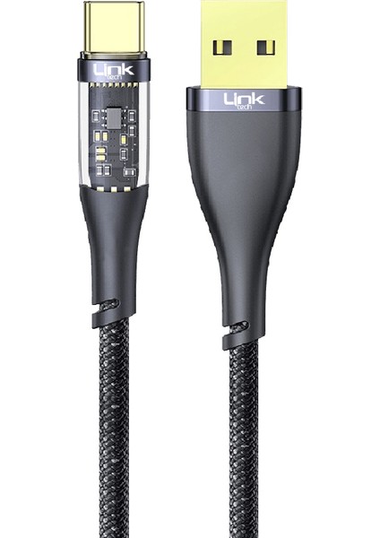 Linktech K671 USB - Type-C 20W 3A 1.3m Örgü Şarj Kablosu