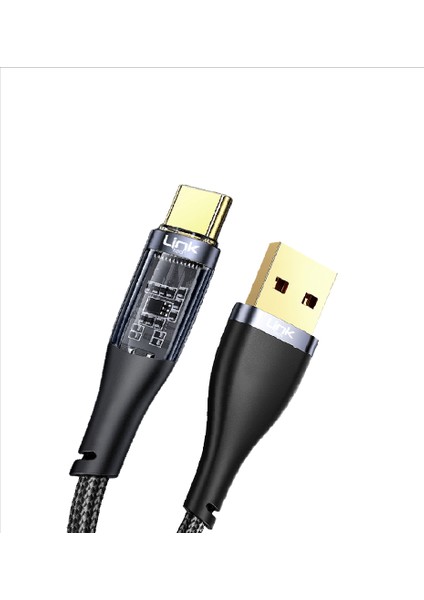 Linktech K671 USB - Type-C 20W 3A 1.3m Örgü Şarj Kablosu