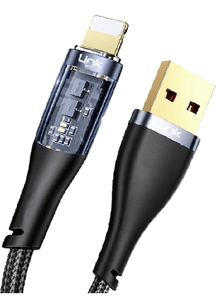 Linktech K672 USB - Lightning 20W 3A 1.3m Örgü Şarj Kablosu