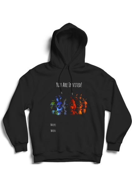Five Nights At Freddy's, 5naf, Fnaf, You Are Invited, Oyun, Game Kapüşonlu Sweatshirt Hoodie