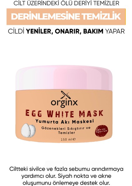 Yumurta Akı Maskesi Siyah Nokta ve Gözenek Temizleyici Maske 150ML