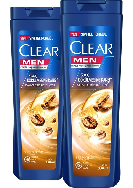 Men Kepeğe Karşı Etkili Şampuan Saç Dökülmesine Karşı Kahve Çekirdeği Özü 350 ml X2 Adet