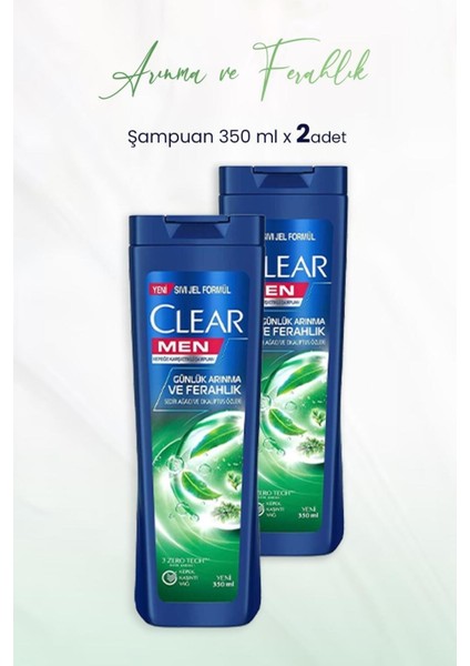 Men Şampuan Günlük Arınma ve Ferahlık 350 ml x 2 Adet