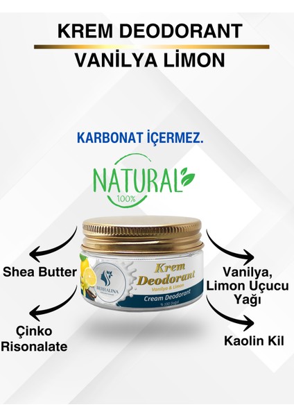Krem Deodorant Vanilya & Limon Doğal Içerik