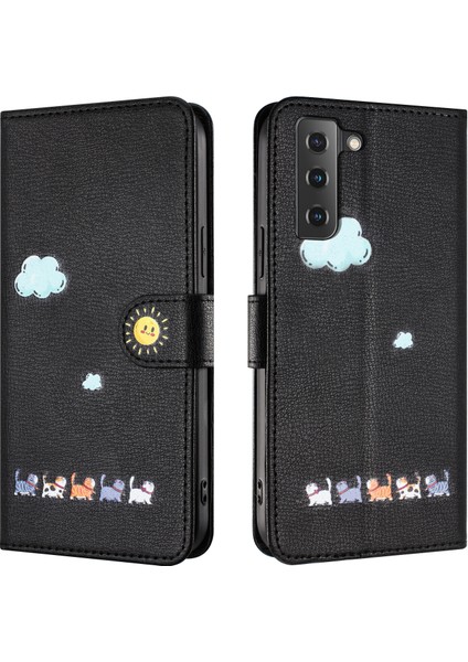 Samsung Galaxy S21 Fe Kart Tutuculu Deri Manyetik Folyo Kapak, Kickstand - Tpu Darbeye Dayanıklı Dayanıklı Koruyucu Telefon Kılıfı (Yurt Dışından) fiyatları