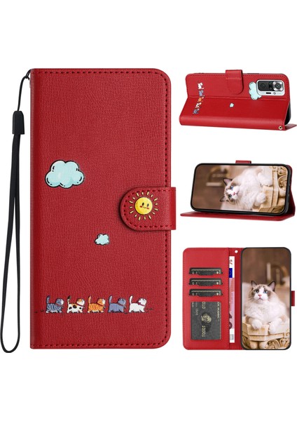 Xiaomi Redmi Note 10 Pro Kart Tutuculu Deri Manyetik Folyo Kapak, Kickstand - Tpu Darbeye Dayanıklı Dayanıklı Koruyucu Telefon Kılıfı (Yurt Dışından)