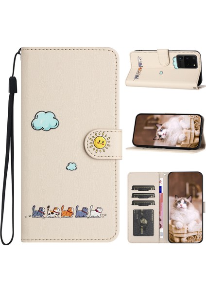 Samsung Galaxy S20 Ultra Kart Tutuculu Deri Manyetik Folyo Kapak, Kickstand - Tpu Darbeye Dayanıklı Dayanıklı Koruyucu Telefon Kılıfı (Yurt Dışından)