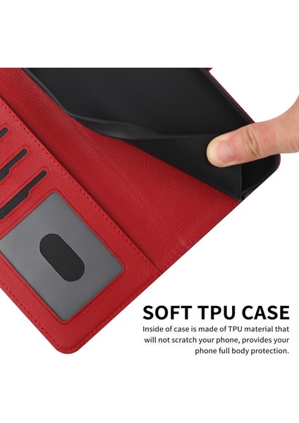 Apple iPhone Xr Kart Tutuculu Deri Manyetik Folyo Kapak, Kickstand - Tpu Darbeye Dayanıklı Dayanıklı Koruyucu Telefon Kılıfı (Yurt Dışından)