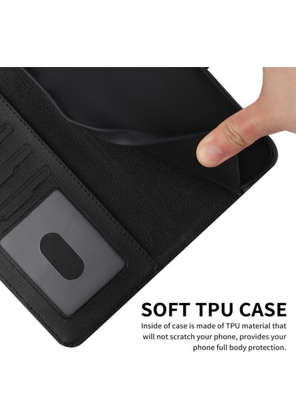 Apple iPhone Xr Kart Tutuculu Deri Manyetik Folyo Kapak, Kickstand - Tpu Darbeye Dayanıklı Dayanıklı Koruyucu Telefon Kılıfı (Yurt Dışından)