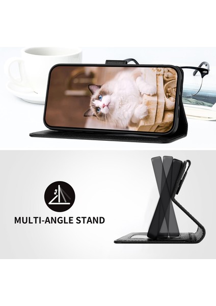 Apple iPhone Xr Kart Tutuculu Deri Manyetik Folyo Kapak, Kickstand - Tpu Darbeye Dayanıklı Dayanıklı Koruyucu Telefon Kılıfı (Yurt Dışından)