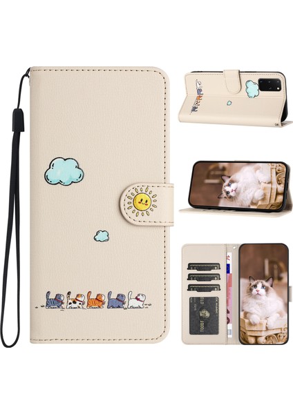 Samsung Galaxy S20 Plus Kart Tutuculu Deri Manyetik Folyo Kapak, Kickstand - Tpu Darbeye Dayanıklı Dayanıklı Koruyucu Telefon Kılıfı (Yurt Dışından)