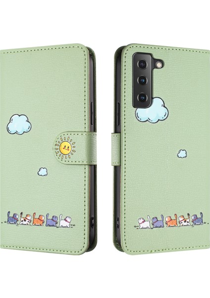 Samsung Galaxy S22 Kart Tutuculu Deri Manyetik Folyo Kapak, Kickstand - Tpu Darbeye Dayanıklı Dayanıklı Koruyucu Telefon Kılıfı (Yurt Dışından) fiyatları