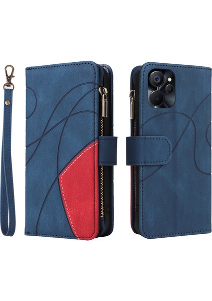 Durumda Oppo Realme 9i 5g Dokuz Kart Yuvalı Zip Cüzdan Suni Deri Manyetik Kapatma Telefon Kılıfı (Yurt Dışından) modelleri