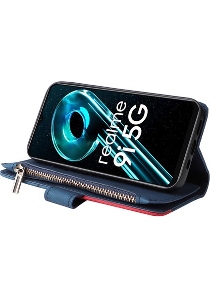 Durumda Oppo Realme 9i 5g Dokuz Kart Yuvalı Zip Cüzdan Suni Deri Manyetik Kapatma Telefon Kılıfı (Yurt Dışından) indirimleri