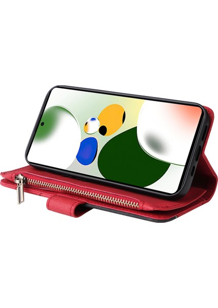 Durumda Xiaomi Poco X5 Pro 5g Dokuz Kart Yuvalı Zip Cüzdan Suni Deri Manyetik Kapatma Telefon Kılıfı (Yurt Dışından) indirimleri