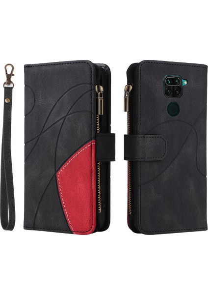 Durumda Xiaomi Redmi Note 9 4g Dokuz Kart Yuvalı Zip Cüzdan Suni Deri Manyetik Kapatma Telefon Kılıfı (Yurt Dışından) modelleri