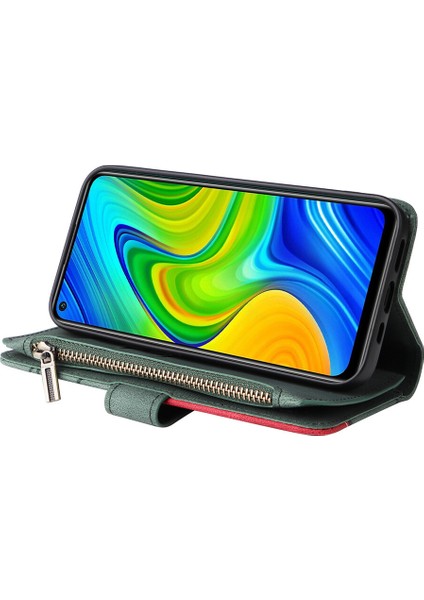 Durumda Xiaomi Redmi Note 9 4g Dokuz Kart Yuvalı Zip Cüzdan Suni Deri Manyetik Kapatma Telefon Kılıfı (Yurt Dışından) indirimleri