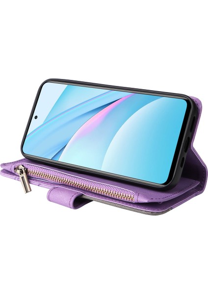 Durumda Xiaomi Mi 10T Lite Dokuz Kart Yuvalı Zip Cüzdan Suni Deri Manyetik Kapatma Telefon Kılıfı (Yurt Dışından) indirimleri