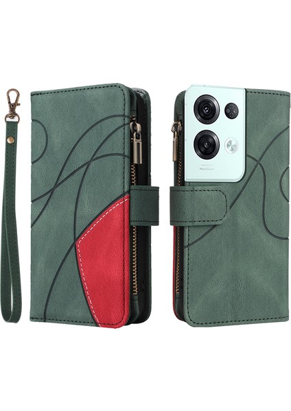 Durumda Oppo Reno 8 Pro 5g Dokuz Kart Yuvalı Zip Cüzdan Suni Deri Manyetik Kapatma Telefon Kılıfı (Yurt Dışından) modelleri