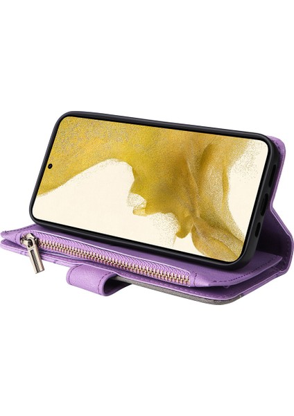 Durumda Samsung Galaxy S22 Plus Dokuz Kart Yuvalı Zip Cüzdan Suni Deri Manyetik Kapatma Telefon Kılıfı (Yurt Dışından) indirimleri