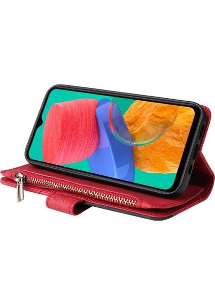 Durumda Samsung Galaxy M33 5g Dokuz Kart Yuvalı Zip Cüzdan Suni Deri Manyetik Kapatma Telefon Kılıfı (Yurt Dışından) indirimleri