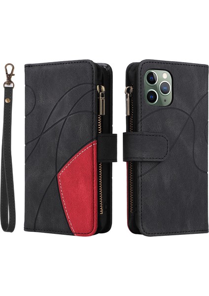 Durumda iPhone 11 Pro Dokuz Kart Yuvalı Zip Cüzdan Suni Deri Manyetik Kapatma Telefon Kılıfı (Yurt Dışından)