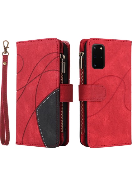 Durumda Samsung Galaxy S20 Plus Dokuz Kart Yuvalı Zip Cüzdan Suni Deri Manyetik Kapatma Telefon Kılıfı (Yurt Dışından)