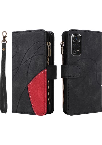 Durumda Xiaomi Redmi Note 11S Dokuz Kart Yuvalı Zip Cüzdan Suni Deri Manyetik Kapatma Telefon Kılıfı (Yurt Dışından) modelleri