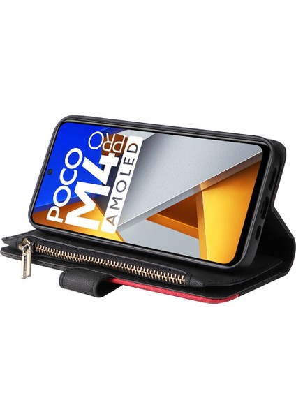 Durumda Xiaomi Mi Poco M4 Pro 4g Dokuz Kart Yuvalı Zip Cüzdan Suni Deri Manyetik Kapatma Telefon Kılıfı (Yurt Dışından)