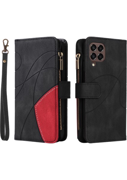 Durumda Samsung Galaxy M33 5g Dokuz Kart Yuvalı Zip Cüzdan Suni Deri Manyetik Kapatma Telefon Kılıfı (Yurt Dışından) modelleri