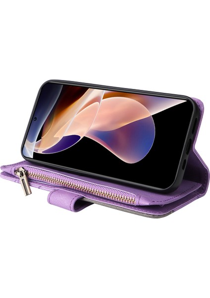 Durumda Xiaomi Redmi Note 11T 5g Dokuz Kart Yuvalı Zip Cüzdan Suni Deri Manyetik Kapatma Telefon Kılıfı (Yurt Dışından) indirimleri