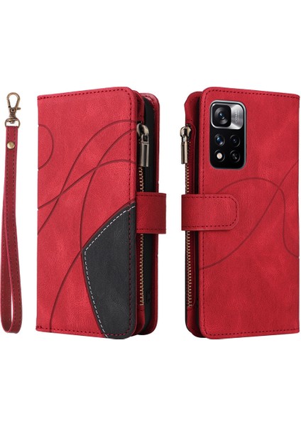 Durumda Xiaomi Redmi Note 11T 5g Dokuz Kart Yuvalı Zip Cüzdan Suni Deri Manyetik Kapatma Telefon Kılıfı (Yurt Dışından) modelleri