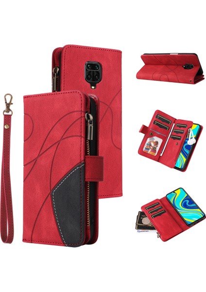 Durumda Xiaomi Redmi Note 9 Pro/9s Dokuz Kart Yuvalı Zip Cüzdan Suni Deri Manyetik Kapatma Telefon Kılıfı (Yurt Dışından)